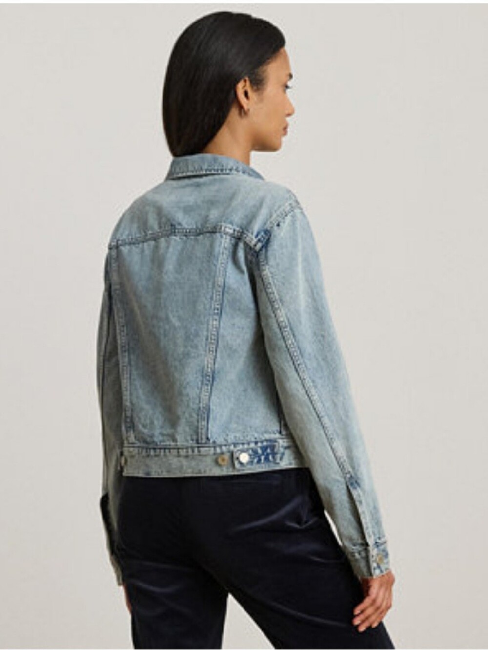 Ralph Lauren Women's Paizley Rigid Denim Trucker Jacket Size Large NWT - Picture 5 of 5